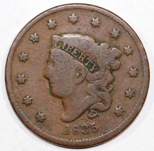 1835 1c N-4 Head of 1834 Matron Head Large Cent