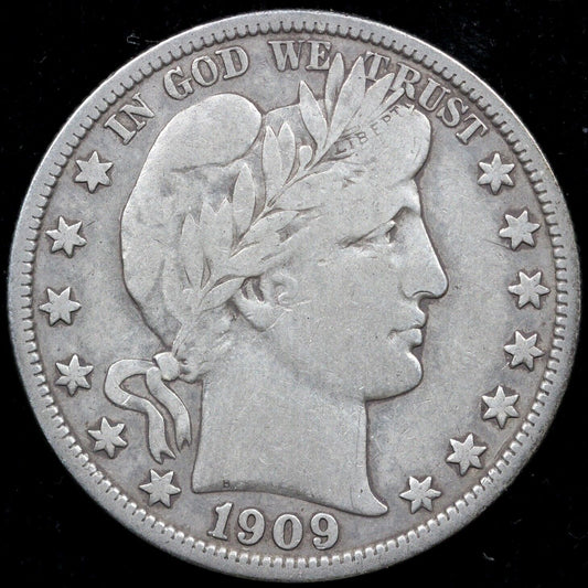 1909 50c Barber Half Dollar