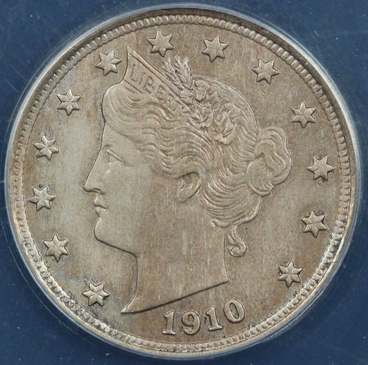 1910 5c Liberty Nickel ANACS MS 62