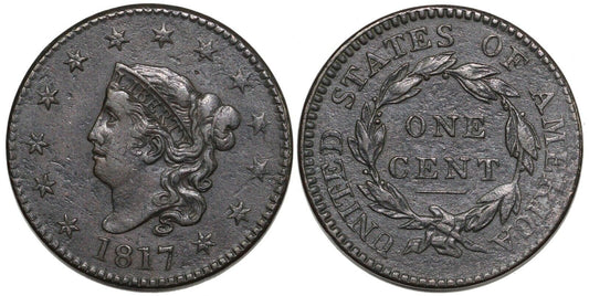 1817 1c N-17 Coronet or Matron Head Large Cent