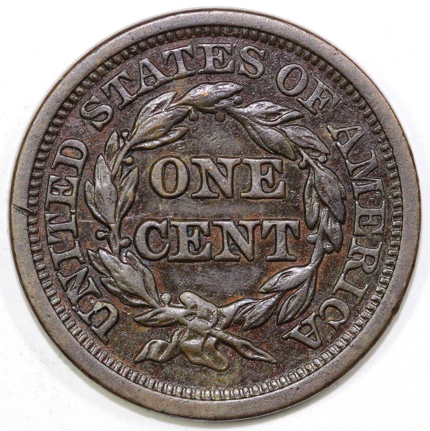 1845 1c N-15 Braided Hair Large Cent