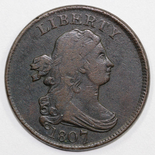 1807 1/2c Draped Bust Half Cent *Early Die State*