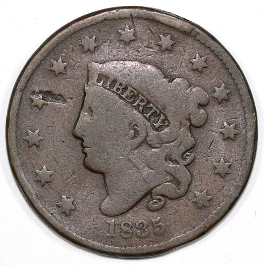 1835 1c N-10 Matron Head Large Cent