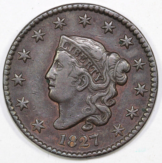 1827 1c N-1 Matron Head Large Cent