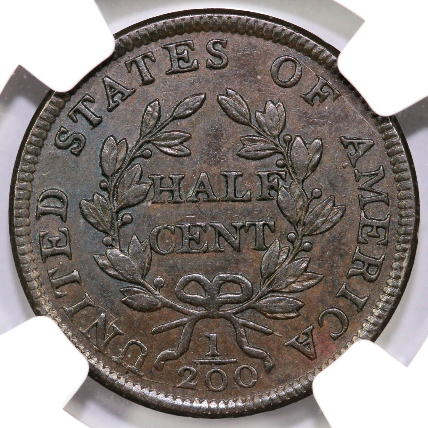 1804 1/2c C-6 Spiked ChinvDraped Bust Half Cent NGC AU 58 BN