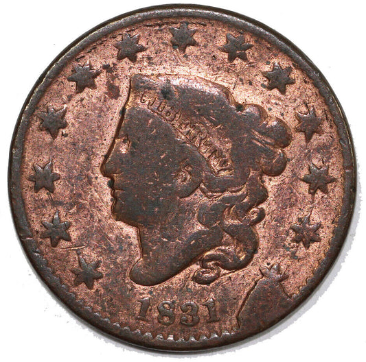 1831 1c N-12 Coronet or Matron Head Large Cent