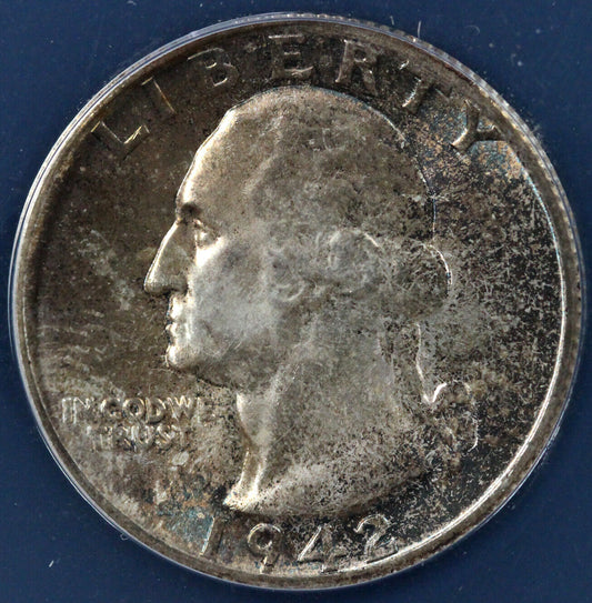 1942-S 25c Washington Quarter ANACS MS 65 *Toning*