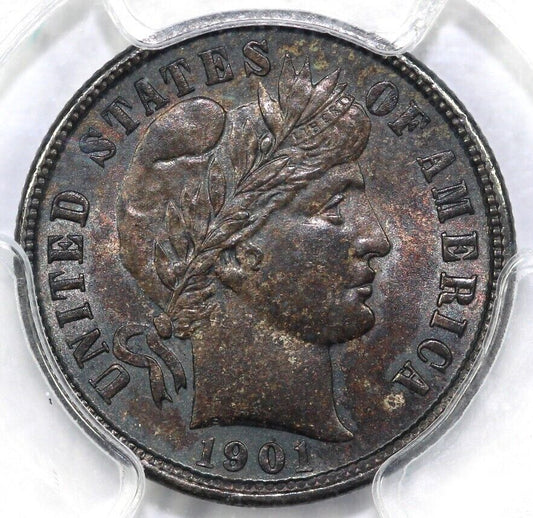 1901 10c Barber Dime PCGS MS 63