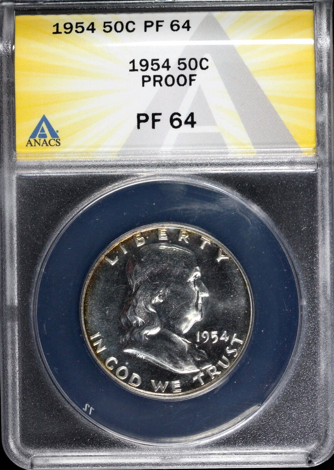 1954 50c Proof Franklin Half Dollar ANACS PF 64