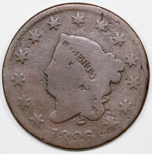 1826 1c N-8 Matron Head Large Cent