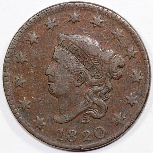 1820 1c N-13 Coronet or Matron Head Large Cent *Large Date*
