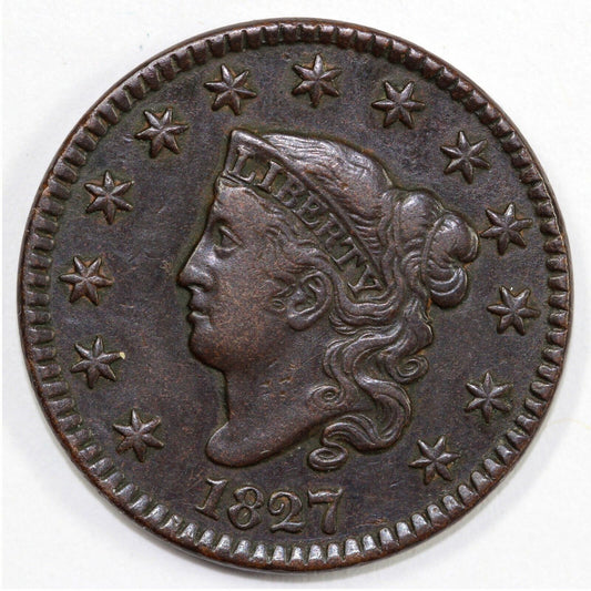 1827 1c Coronet or Matron Head Large Cent