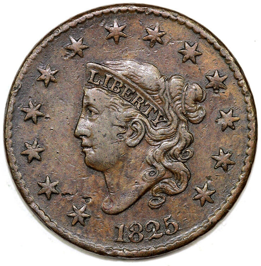 1825 1c N-1 Matron Head Large Cent