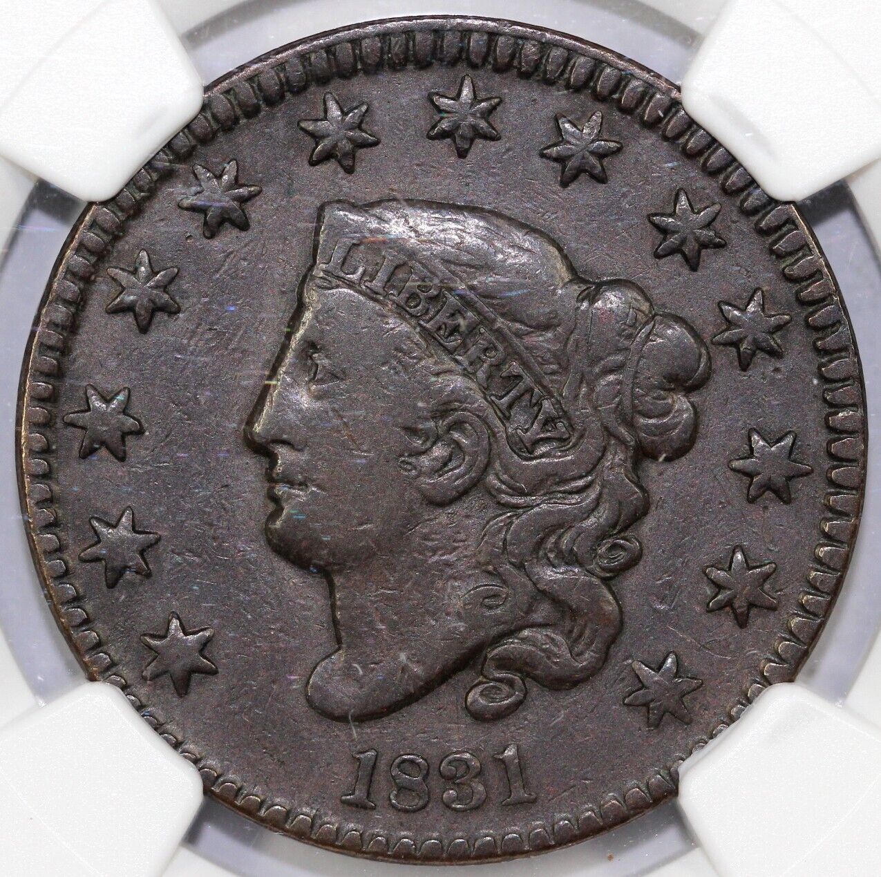 1831 1c Matron Head Large Cent NGC VF 20