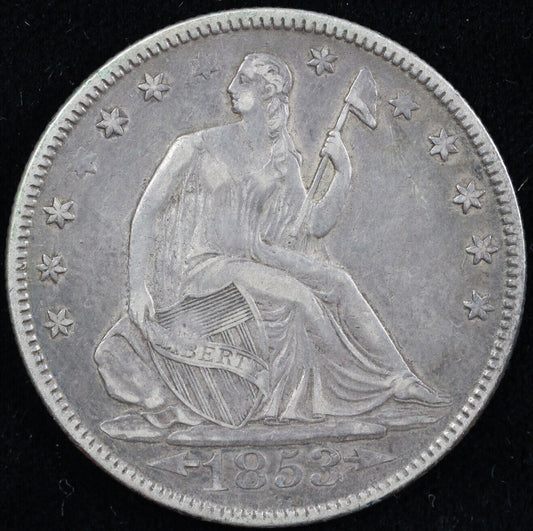 1853 50c Seated Liberty Half Dollar