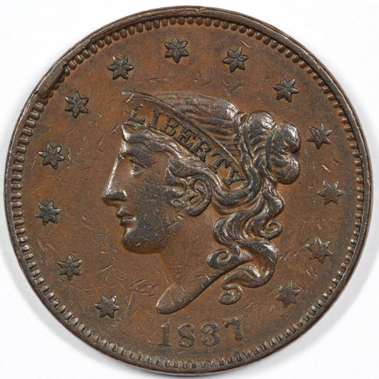 1837 1c N-17 Matron Head Large Cent