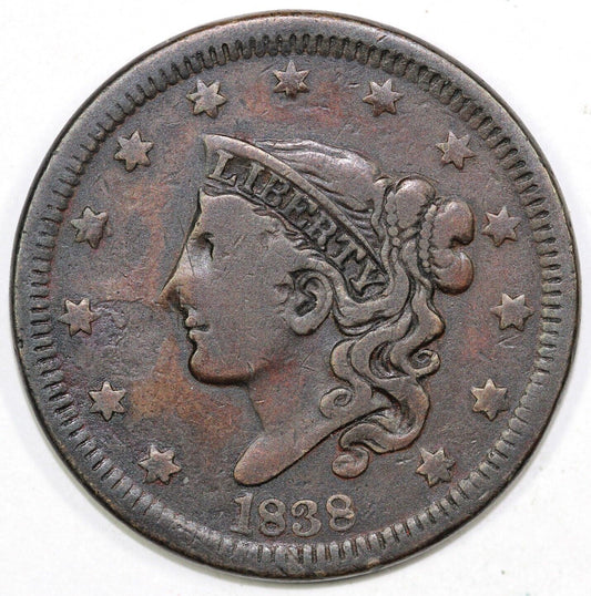 1838 1c N-15 Matron Head Large Cent