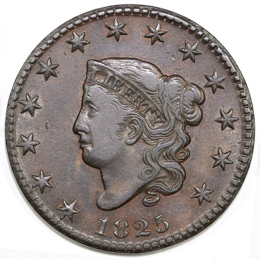 1825 1c N-10 Coronet or Matron Head Large Cent