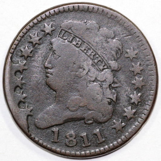 1811 1/2c C-1 Classic Head Half Cent *Ex; Stacks January 6-8 1994*