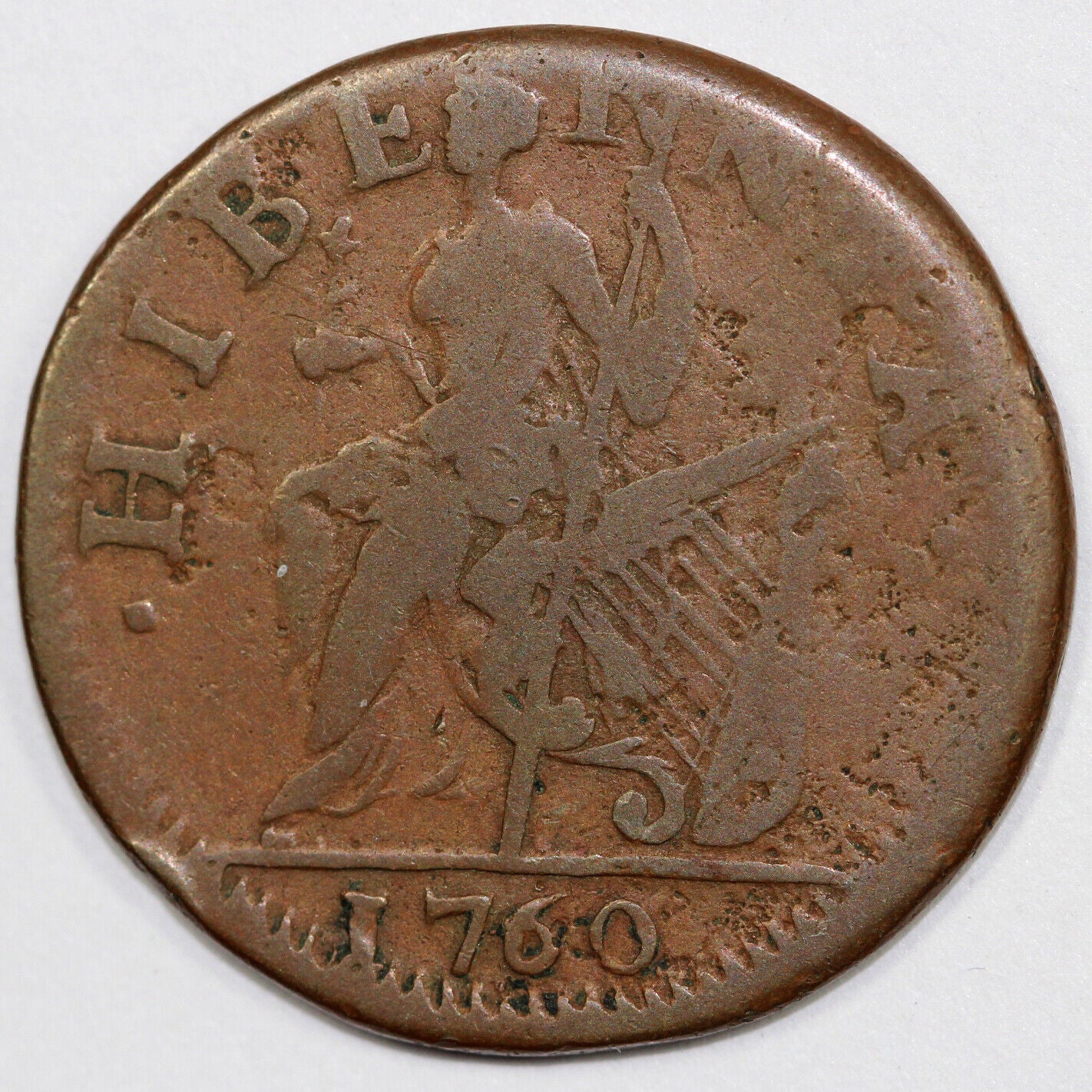 1760 1c Nelson 3 Voce Populi Colonial Copper Coin
