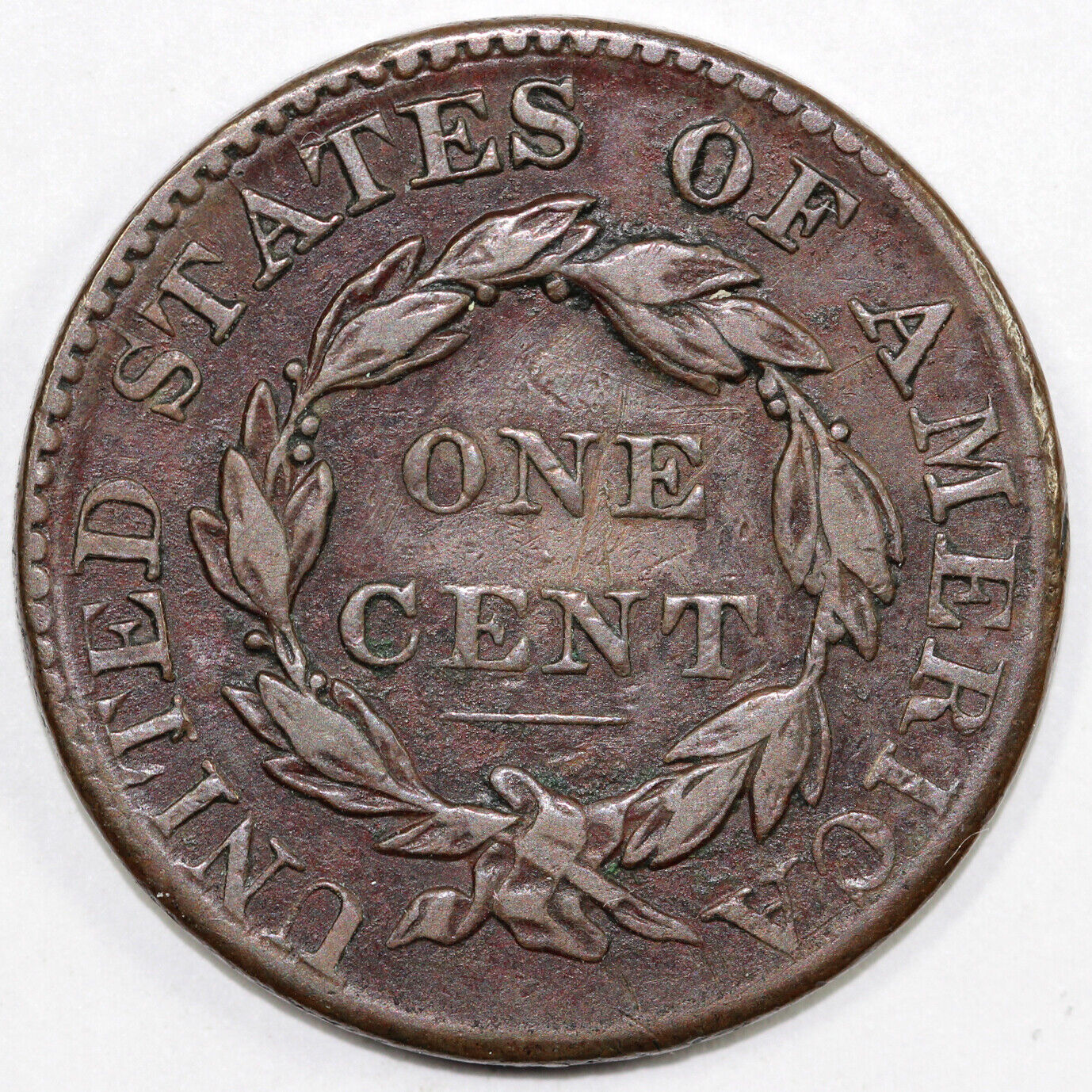 1826 1c Coronet or Matron Head Large Cent *Tiny Rim Break Star 6*