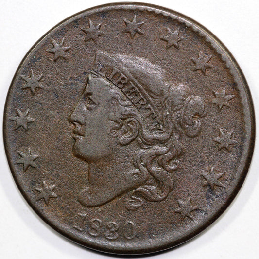 1830 1c N-7 Coronet or Matron Head Large Cent