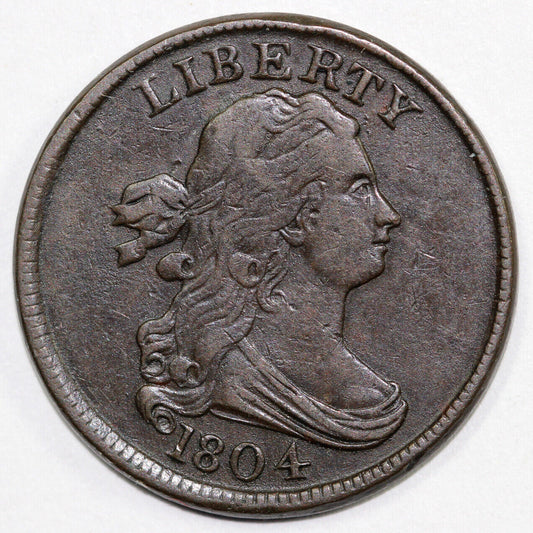 1804 1/2c Plain 4 with Steams C-11 Draped Bust Half Cent