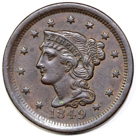 1849 1c N-27 Braided Hair Large Cent