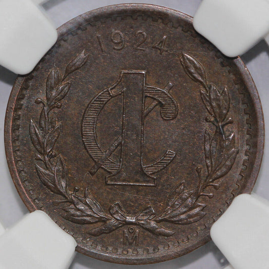 1924 1c MO Mexico One Centavos NGC MS 63 BN