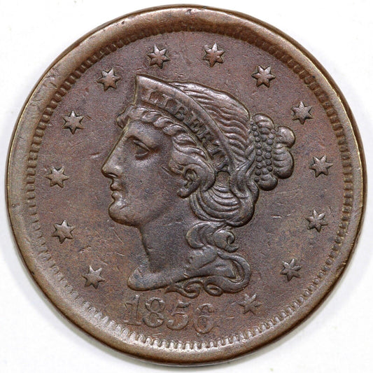 1856 1c N-16 Braided Hair Large Cent