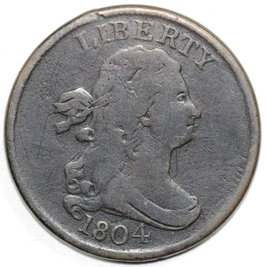 1804 1/2c C-7 Draped Bust Half Cent With Tags