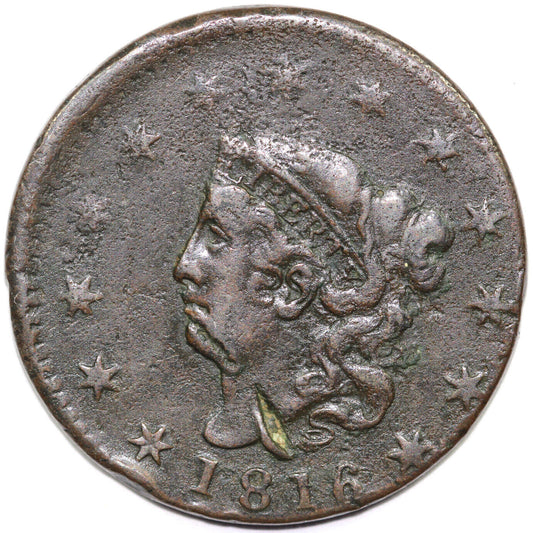 1816 1c Matron Head Large Cent *Off Center Strike Mint Error*