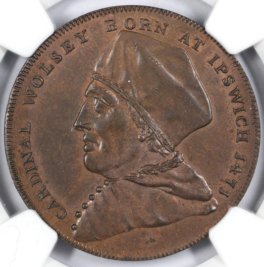 1795 1p D&H-10 Suffolk-Ipswich Conder Token NGC MS 64 BN