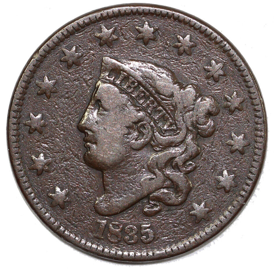 1835 1c N-9 Coronet or Matron Head Large Cent *Double Profile*
