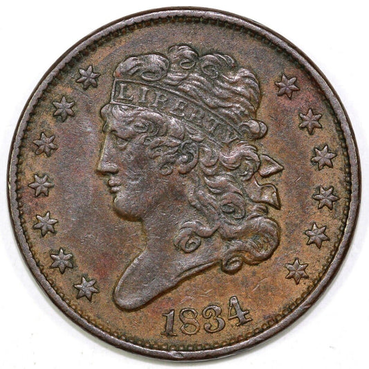1834 1/2c Classic Head Half Cent