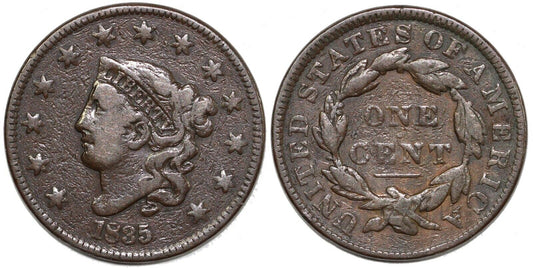 1835 1c N-9 Coronet or Matron Head Large Cent *Double Profile*