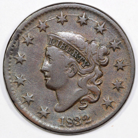 1832 1c N-2 Matron Head Large Cent
