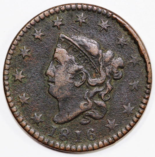 1816 1c N-3 Coronet or Matron Head Large Cent