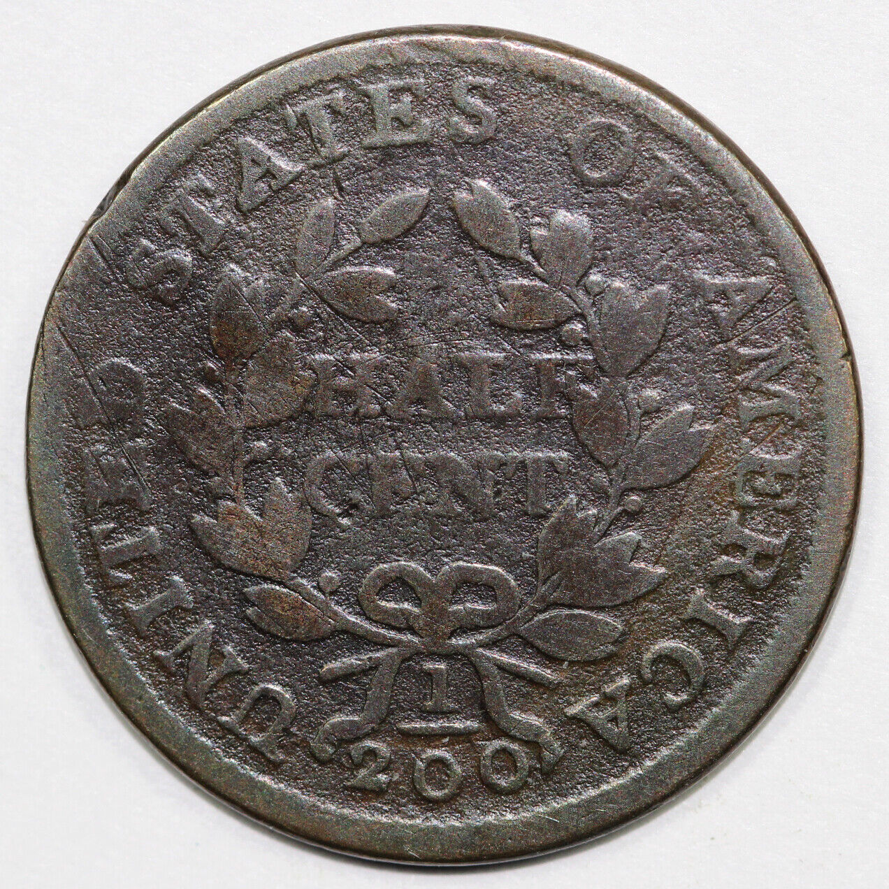 1804 1/2c C-4 Crosslet 4 with Stems Draped Bust Half Cent