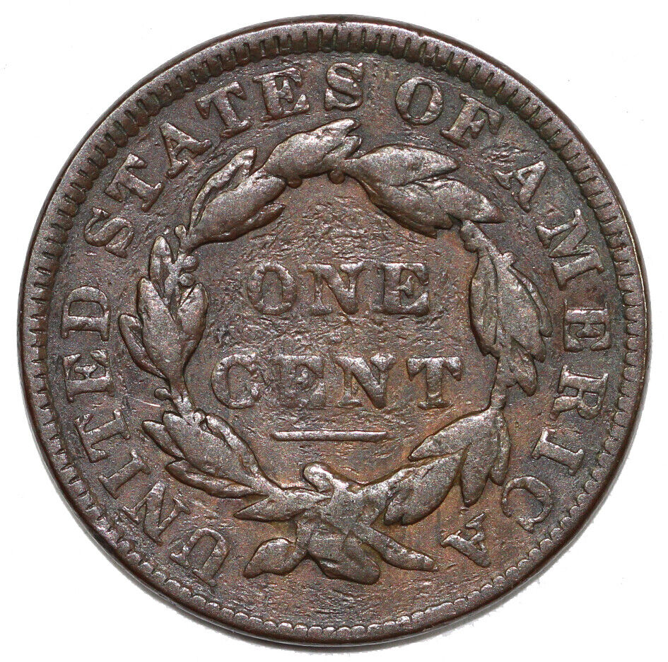 1835 1c N-9 Coronet or Matron Head Large Cent *Double Profile*