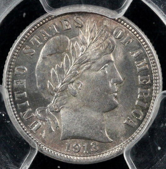 1913 10c Barber Dime PCGS MS 64