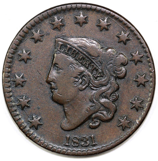 1831 1c N-1 Matron Head Large Cent