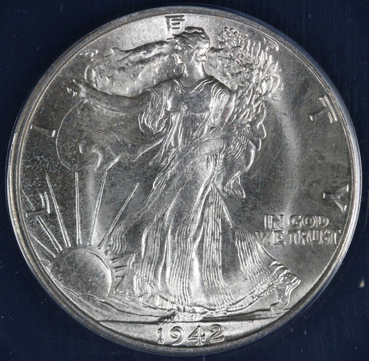 1942 50c Walking Liberty Half Dollar ANACS MS 64