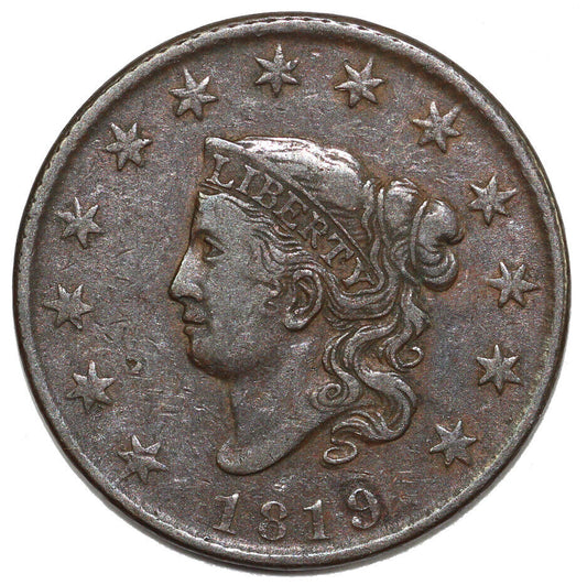 1819 1c N-7 Coronet or Matron Head Large Cent