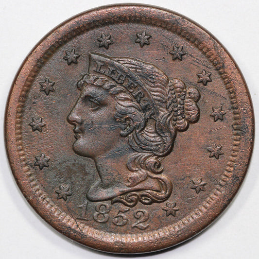1852 1c Braided Hair Large Cent