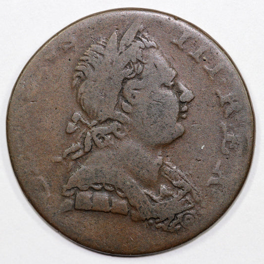 No Date Great Britain Half Penny Brockage