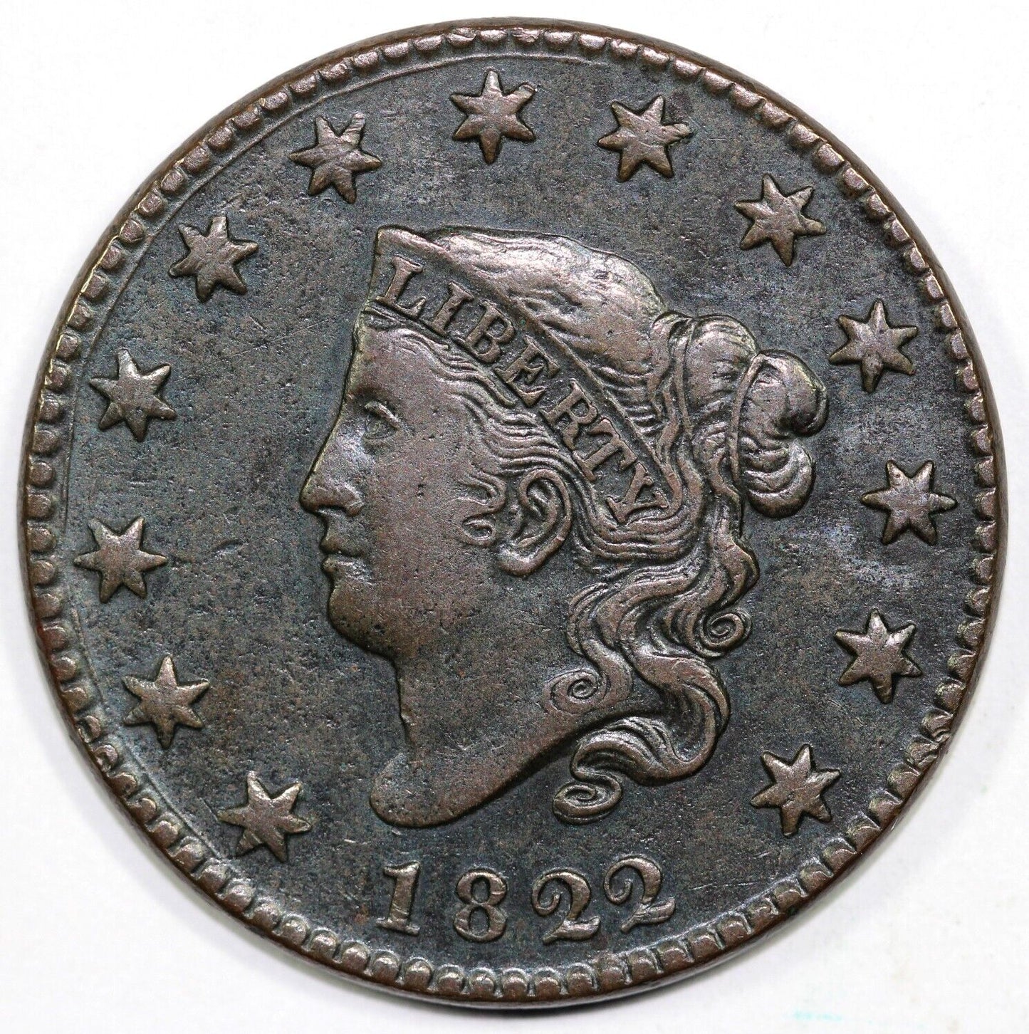 1822 1c N-3 Matron Head Large Cent