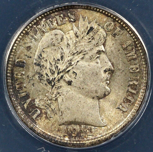 1911 10c Barber Dime ANACS MS 64