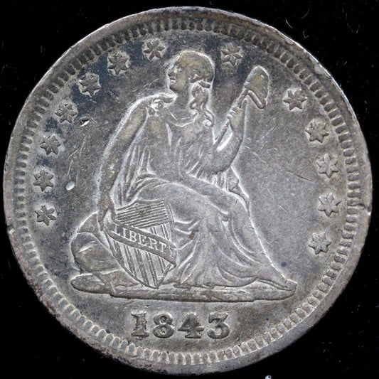 1843 25c Seated Liberty Quarter