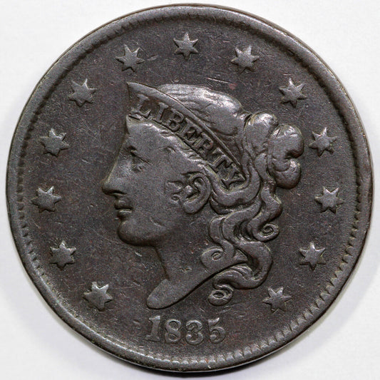 1835 1c N-7 Matron Head Large Cent